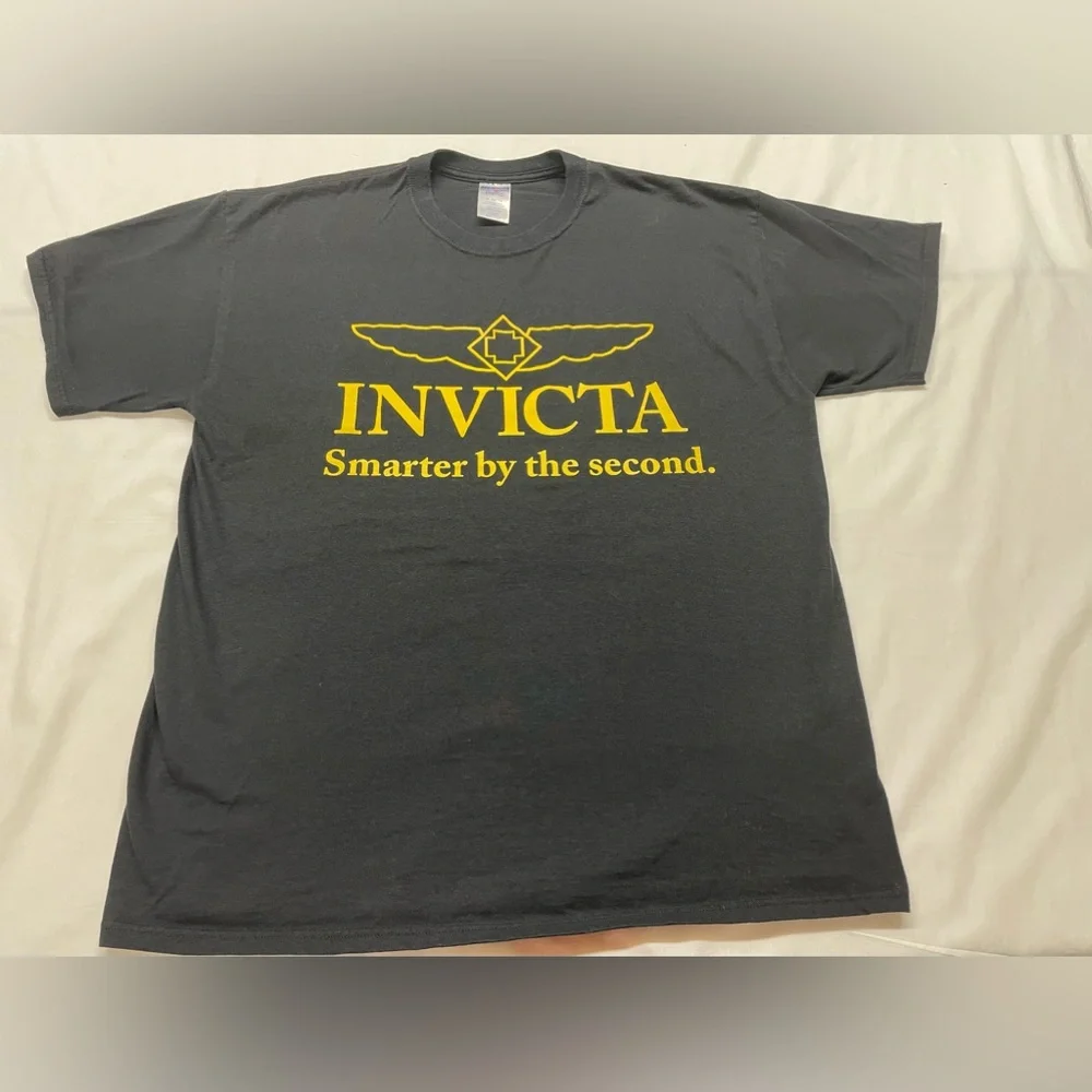 Mens Invicta Jerzees Black Short Sleeve T-Shirt Size XL - Picture 1 of 5